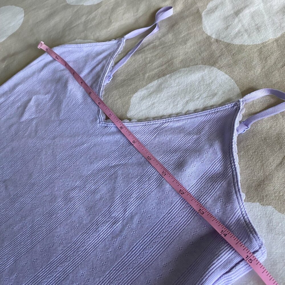 LULULEMON Cotton Pointelle Cropped Cami Tank Top in Lavender Frost sz M - Picture 5 of 8